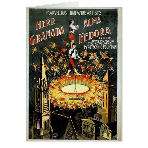 KRW Vintage Circus Poster Card - Customized