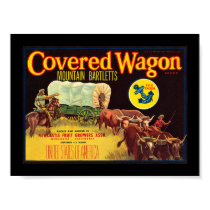 KRW Vintage Covered Wagon Pears Fruit Crate Label posters