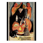 KRW Vintage Halloween Greetings Postcard