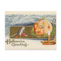 KRW Vintage Halloween Mice Postcard