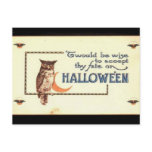 KRW Vintage Halloween Owl Postcard