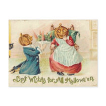 KRW Vintage Halloween Wishes Postcard by KRWOldWorld KRW Vintage Halloween Wishes Postcard