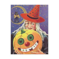KRW Vintage Halloween Witch Postcard