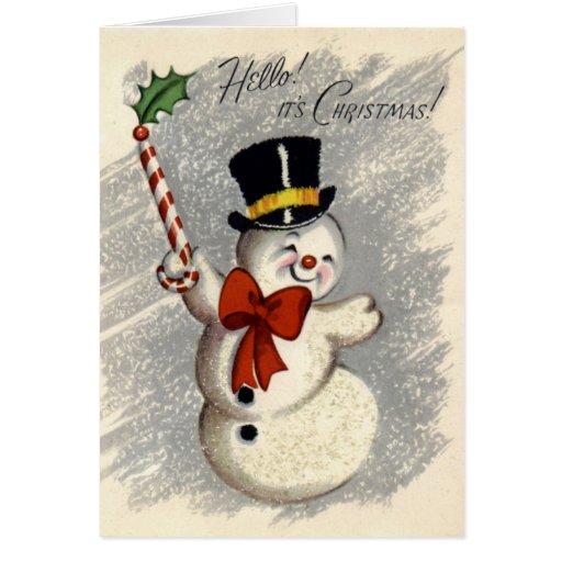 KRW Vintage Happy Snowman Christmas Card