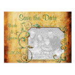 KRW Vintage Parchment Custom Photo Save the Date Post Card