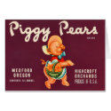 KRW Vintage Piggy Pears Crate Label cards