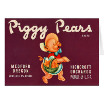 KRW Vintage Piggy Pears Crate Label cards