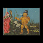 KRW Vintage Pumpkin Man Halloween Card Post Card