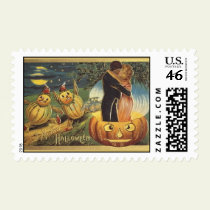 KRW Vintage Romantic Happy Halloween postage