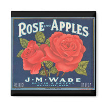 KRW Vintage Rose Apples Fruit Crate Label Magnet by KRWOldWorld KRW Vintage Rose Apples Fruit Crate Label Magnet