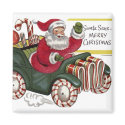 KRW Vintage Santa and Car Christmas Magnet by KRWHolidays KRW Vintage Santa and Car Christmas Magnet