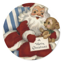 KRW Vintage Santa and Teddy Christmas Sticker by KRWHolidays KRW Vintage Santa and Teddy Christmas Sticker