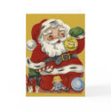 KRW Vintage Santa and Toys Card by KRWHolidays KRW Vintage Santa and Toys Card
