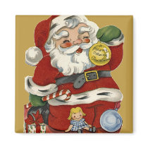 KRW Vintage Santa and Toys Christmas Magnet