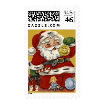KRW Vintage Santa and Toys Christmas Stamp