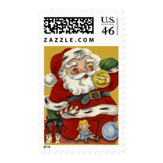 KRW Vintage Santa and Toys Christmas Stamp stamp