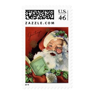 KRW Vintage Santa Claus Christmas Stamp stamp
