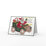 krw, vintage, santa, car, holiday, card, claus,