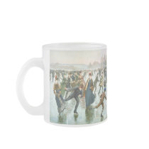 KRW Vintage Skaters 1885 Holiday Frosted Mug by KRWHolidays KRW Vintage Skaters 1885 Holiday Frosted Mug