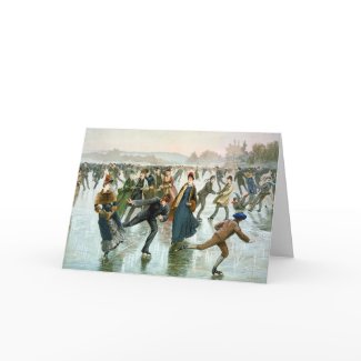 KRW Vintage Skating 1885 Holiday Card card