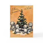 KRW Vintage Snowman Family Card - Customized