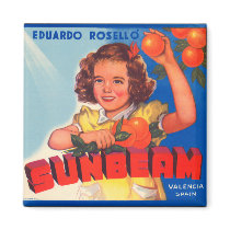 KRW Vintage Sunbeam Orange Crate Label Magnet