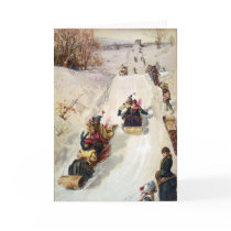 KRW Vintage Tobogganing 1886 Holiday Card