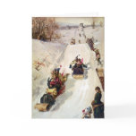 KRW Vintage Tobogganing 1886 Holiday Card