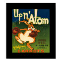 KRW Vintage Up N Atom Carrots Veggie Label posters