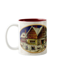 KRW Vintage Winter Scene Holiday Coffee Mug by KRWHolidays KRW Vintage Winter Scene Holiday Coffee Mug
