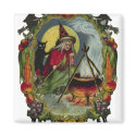 KRW Vintage Witch and Cauldron Halloween Magnet by KRWOldWorld KRW Vintage Witch and Cauldron Halloween Magnet