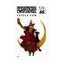 KRW Vintage Witch on the Moon Halloween Stamp