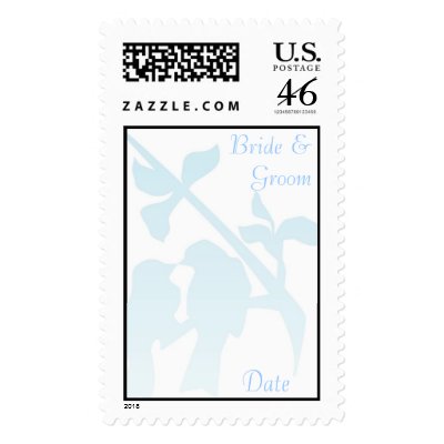 KRW Wedding Doves Blue Custom Wedding Stamp