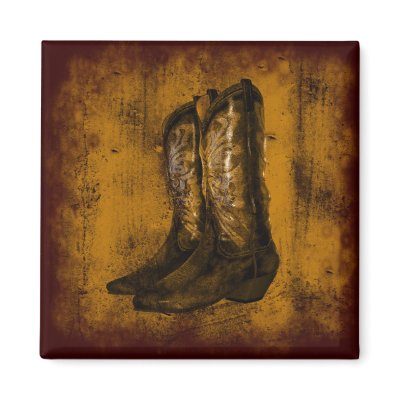 KRW Western Wear Cowboy Boots Fridge Magnet by KRWDesigns