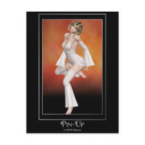 KRW With a Flare Blonde Pin Up postcards