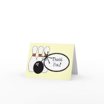 KRW Yellow Bowling Thank You Card cards