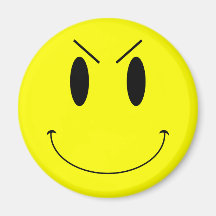 KRW Yellow Evil Smiley Face Fridge Magnets