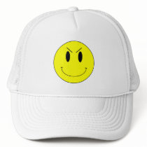 KRW Yellow Evil Smiley Face hats by KRWDesigns KRW Yellow Evil Smiley Face hats
