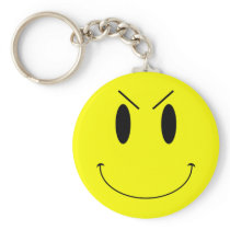 KRW Yellow Evil Smiley Face keychains