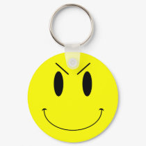 KRW Yellow Evil Smiley Face keychains