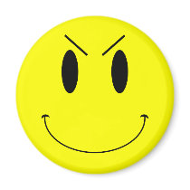 KRW Yellow Evil Smiley Face magnets by KRWDesigns KRW Yellow Evil Smiley Face magnets