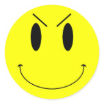 KRW Yellow Evil Smiley Face Sticker