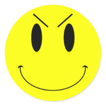 KRW Yellow Evil Smiley Face stickers