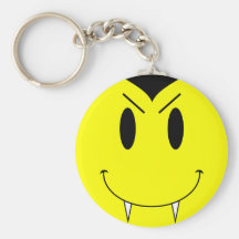 KRW Yellow Smiley Face Vampire Keychain