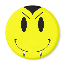 KRW Yellow Smiley Face Vampire magnets