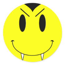 KRW Yellow Smiley Face Vampire stickers