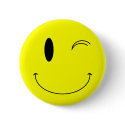 KRW Yellow Winking Smiley Face buttons by KRWDesigns KRW Yellow Winking Smiley Face buttons