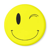 KRW Yellow Winking Smiley Face magnets