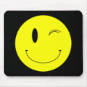 KRW Yellow Winking Smiley Face mousepads