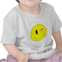 KRW Yellow Winking Smiley Face Tee Shirt